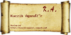 Kuczik Agenór névjegykártya